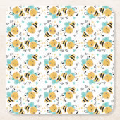 Bumblebeenpatroon bijen Hoorten Kartonnen Onderzetters (Voorkant)