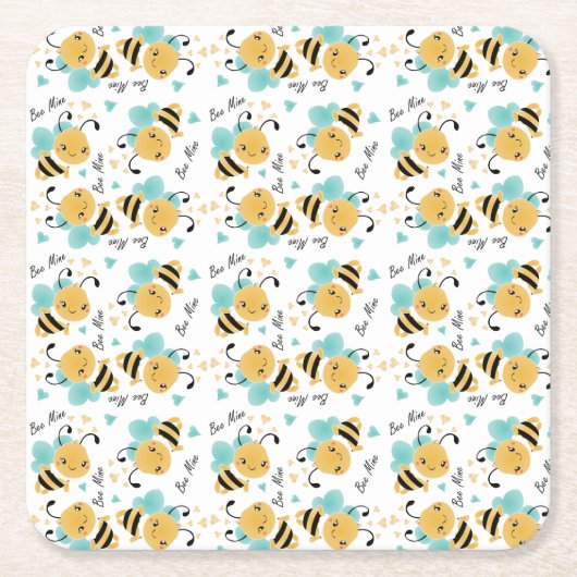 Bumblebeenpatroon bijen Hoorten Kartonnen Onderzetters (Voorkant)