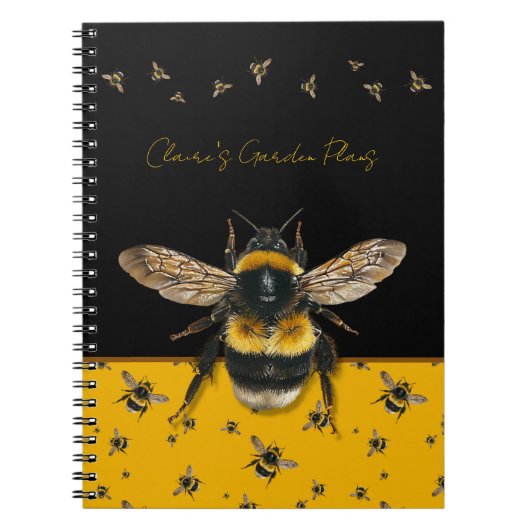 Bumblebees Personalized Gardening Journal Notitieboek (Voorkant)
