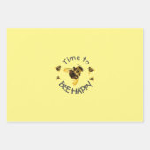 Bumblebees Tijd om Gelukkig Geel te ZIJN Inpakpapier Vel (Voorkant)