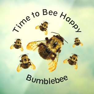 Bumblebees Tijd om Happy Photographic te worden Raamsticker