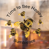 Bumblebees Tijd om Happy Photographic te worden Raamsticker (Vel 2)