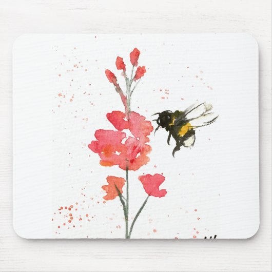 Bumblebei en bloem muismat (Voorkant)