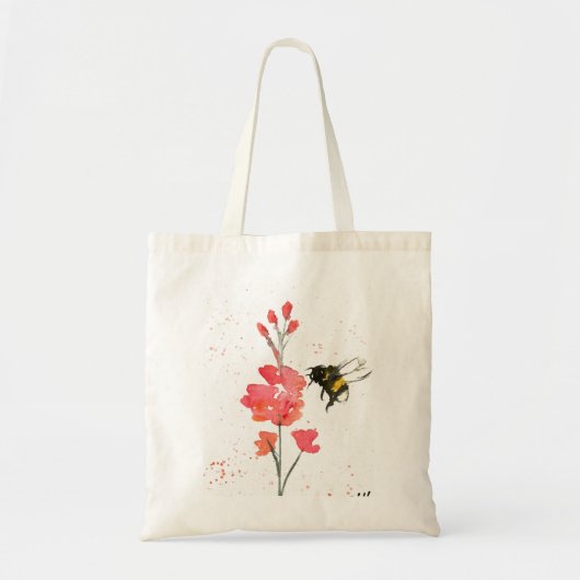 Bumblebei en bloem tote bag (Voorkant)