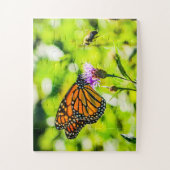 Bumblebei en bloemen, overmaat legpuzzel (Verticaal)