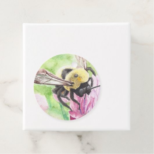 Bumblebei in de bloemen bedankjes labels (In situ)