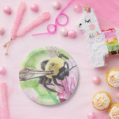 Bumblebei in de bloemen papieren bordje (Feest)
