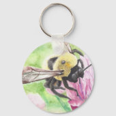 Bumblebei in de bloemen sleutelhanger (Voorkant)