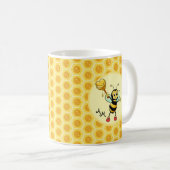 Bumblebei met hart en monogram koffiemok (Voorkant rechts)
