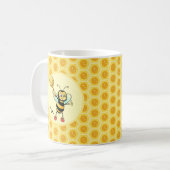Bumblebei met hart en monogram koffiemok (Voorkant links)