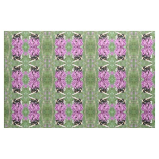 Bumblebei op een Thistle Patterned Craft Fabric Stof (Fat Quarter)