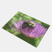 Bumblebei op Paarse heistel Deurmat (Schuin)