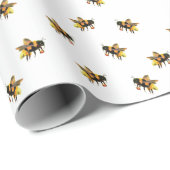 Bumblebijen die nectar en polen verzamelen cadeaupapier (Rol Hoek)