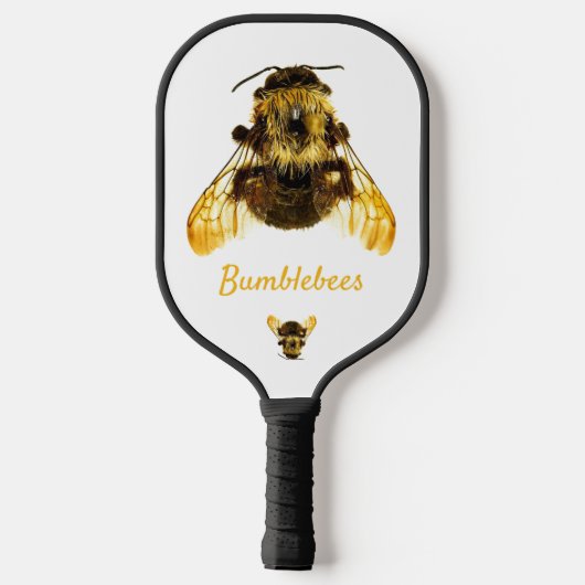 Bumblebijen Fotografisch Geel Zwart-wit Pickleball Paddle (Achterkant)