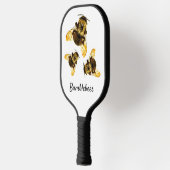 Bumblebijen Fotografisch Geel Zwart-wit Pickleball Paddle (Links)