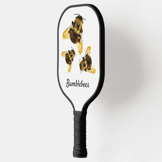 Bumblebijen Fotografisch Geel Zwart-wit Pickleball Paddle (Links)