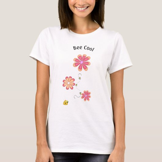 Bumblebijen met 3D-bloemen T-shirt (Voorkant)