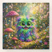 BumbleFluff Glazen Onderzetter (Voorkant)
