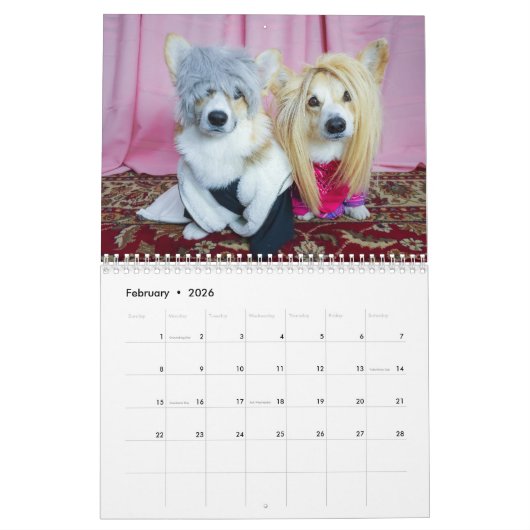 Bumbles en Dawgins 2025 Corgi Kalender (Feb 2026)
