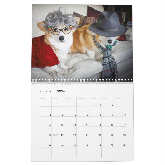 Bumbles en Dawgins Corgi Calendar 2020 Kalender (Jan 2026)