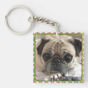 Bumblesnot Sleutelhanger: Itsy Pug/Rescue is Love Sleutelhanger