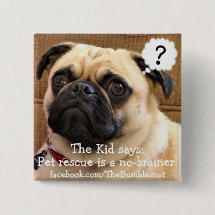 Bumblesnot-toets: Het Kind/Pet-redder zonder brain Vierkante Button 5,1 Cm