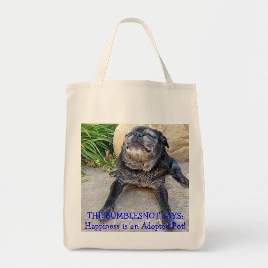 Bumblesse, niet-tebag: Geluk is een Aangenomen Pet Tote Bag (Voorkant)