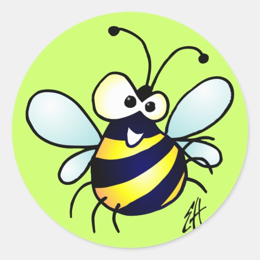 Bumbling Bee Ronde Sticker (Voorkant)