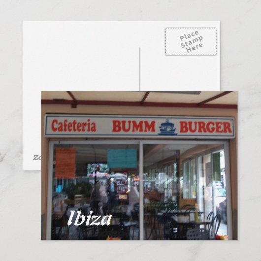 Bumm Burger Ibiza Briefkaart (Voorkant / Achterkant)