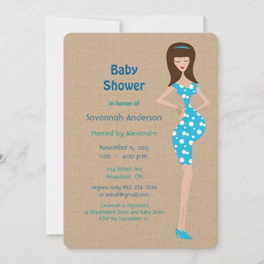 Bump Baby Boy Shower Invitations Kaart (Voorkant)