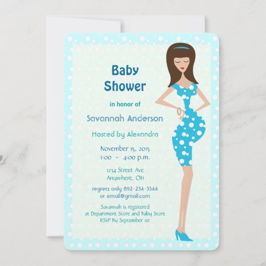 Bump Baby Boy Shower Invitations Kaart (Voorkant)