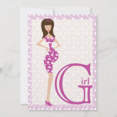 Bump Baby Girl Shower Invitations Kaart (Achterkant)