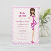 Bump Baby Girl Shower Invitations Kaart (Staand voorkant)