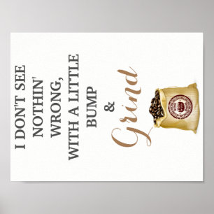 Bump en Grind Kitchen Pun Wall Art Poster