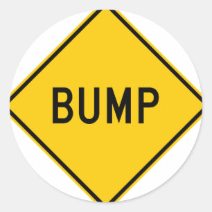 Bump Highway Sign (Word) Ronde Sticker