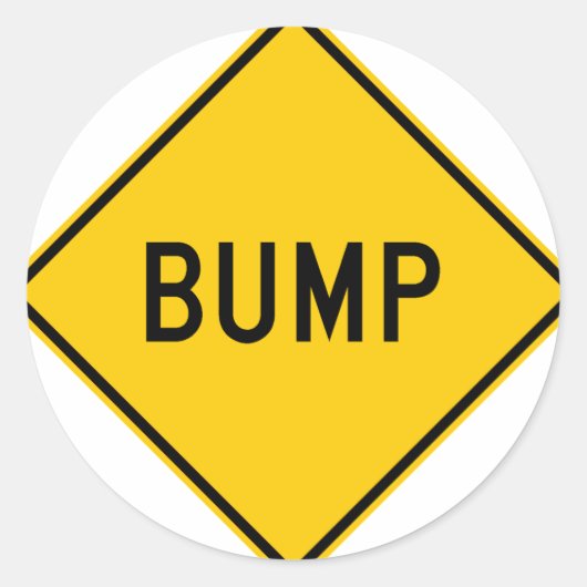 Bump Highway Sign (Word) Ronde Sticker (Voorkant)