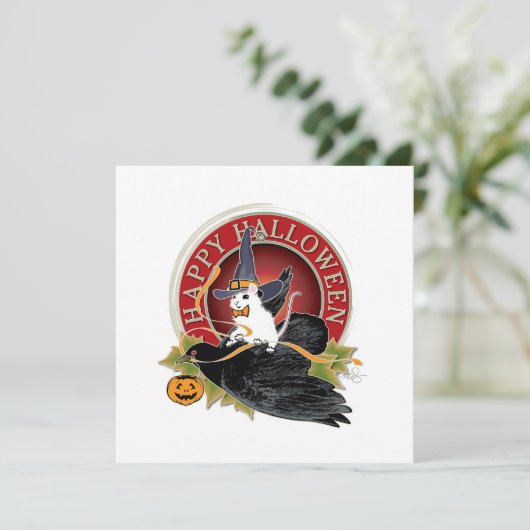 Bump In The Night Witte Muis Holloween Groet (Staand voorkant)