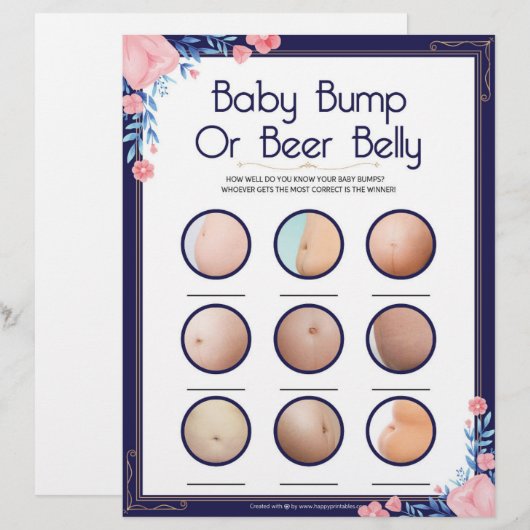 Bump of beer Belly (baby) Briefhoofd (Voorkant / Achterkant)