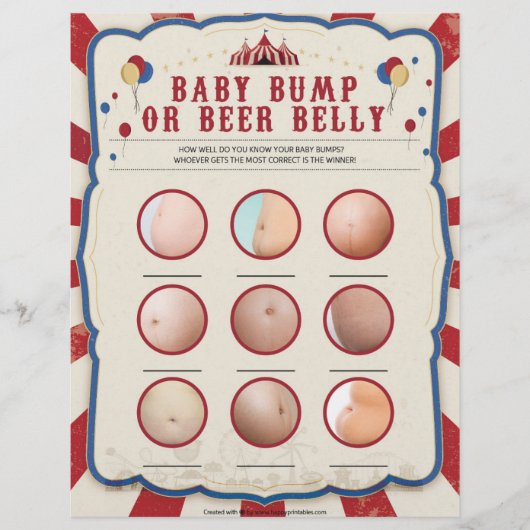 Bump of beer Belly [Circus Theme] baby Briefhoofd (Voorkant)