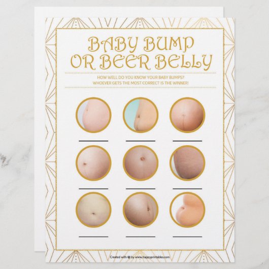 Bump of beer Belly [Goudlijnen] Briefhoofd (Voorkant / Achterkant)