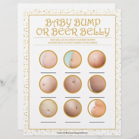 Bump of beer Belly [Gulden Sparkles] Briefhoofd (Voorkant / Achterkant)