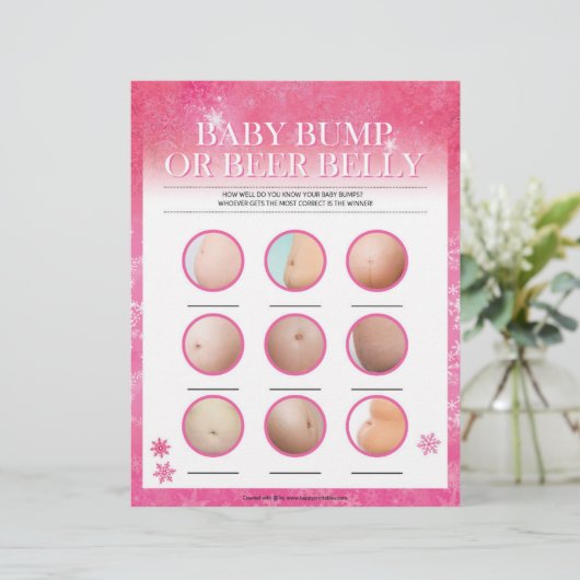 Bump of beer Belly [Sneeuwroze] Briefhoofd (Staand voorkant)
