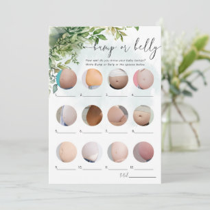 Bump of Belly, Baby shower Game Groen Thema Kaart