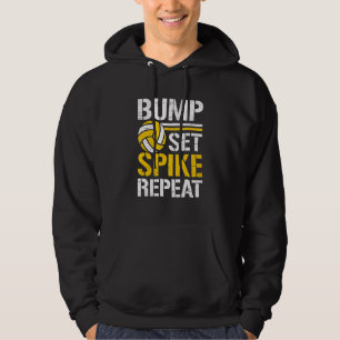 Bump Set Spike Herhaal Net Spike Bal Speler Atleet Hoodie
