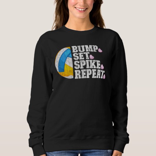 Bump Set Spike Herhaling Volleyball Graphic Player Trui (Voorkant)