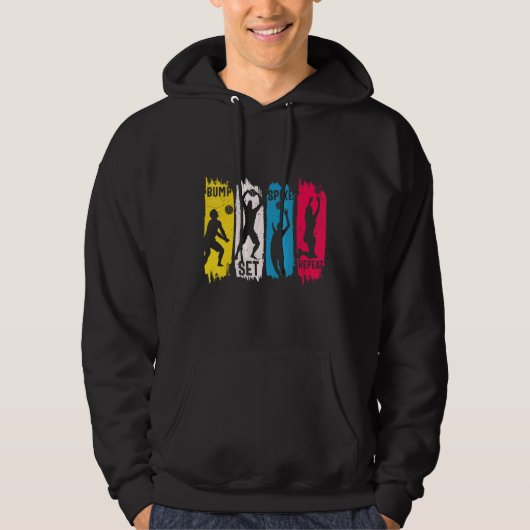 Bump Set Spike Herhaling Volleyball Hoodie (Voorkant)