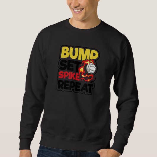 Bump Set Spike Herhaling Volleybalspeler Trui (Voorkant)