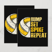 Bump Set Spike Repat Volleyball Funny (Voorkant / Achterkant)