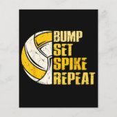 Bump Set Spike Repat Volleyball Funny (Achterkant)
