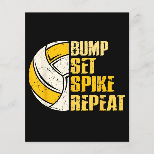 Bump Set Spike Repat Volleyball Funny (Voorkant)